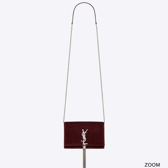 STUNNING! KATE CHAIN WALLET W/TASSEL IN VELOURS AND CRYSTALS. - Picture 8 of 8